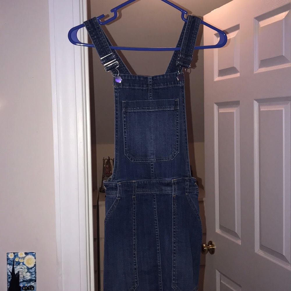 denim overall skirt